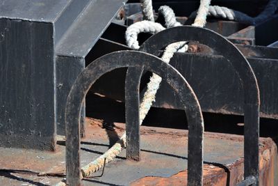 Close-up of rusty wheel