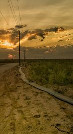 Scenic view of landscape against sky during sunset