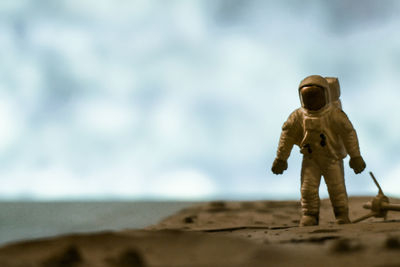 Close up of a toy astronaut 