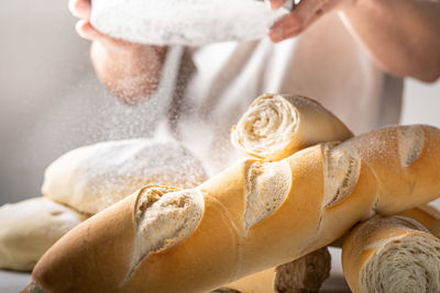 Close-up of person preparing food