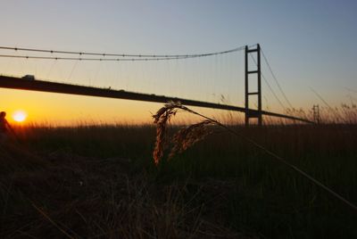 Scenic view of field against sky during sunset