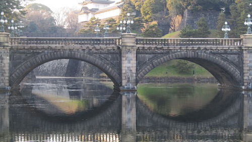 Arch bridge over river