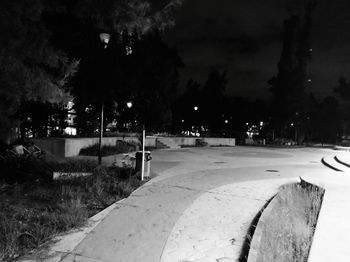 Street in park at night