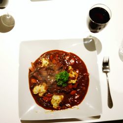 Close-up of breakfast served on table