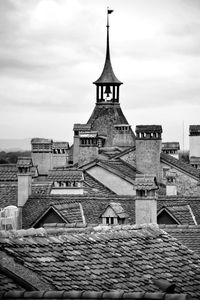 View of old building against cloudy sky