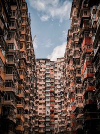 Low angle view of residential buildings against sky