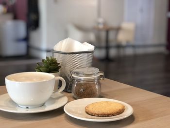 Cup of coffee on table