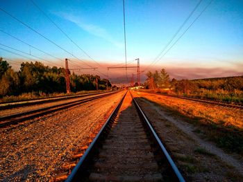 Railroad tracks against sky