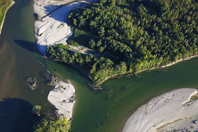 Aerial photo of erosion on the drava river