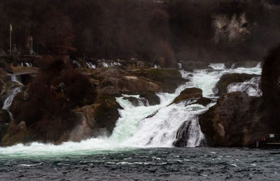 Scenic view of waterfall
