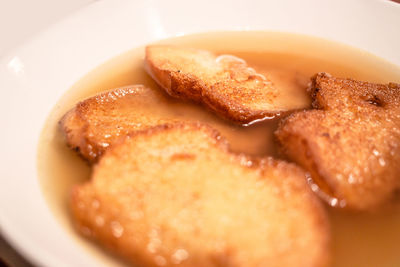 Close-up of bread on plate