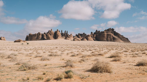 Scenic view of desert against sky