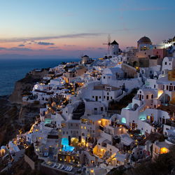 High angle view of town