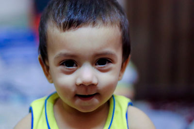 Close-up portrait of cute boy