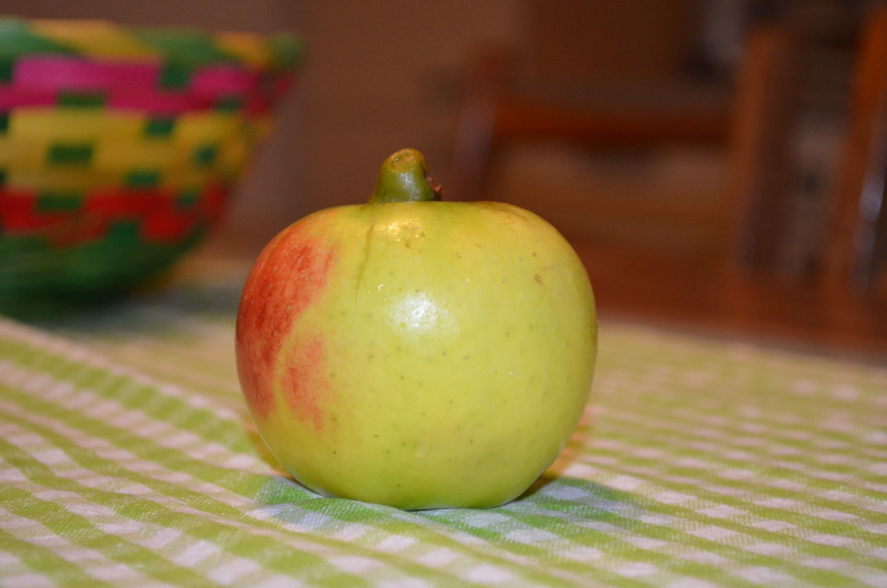 Apple on table