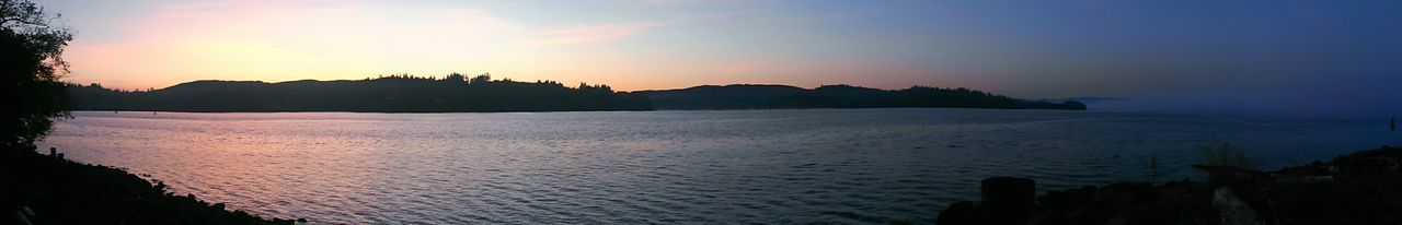 Scenic view of sea at sunset