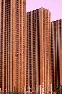 Low angle view of building against sky in city