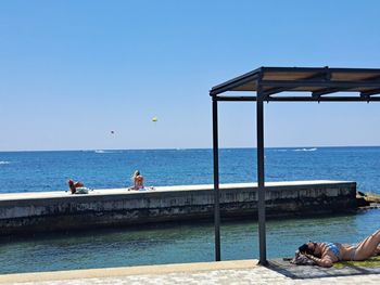 Sunbathing at paphos cyprus