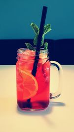 Close-up of drink on table