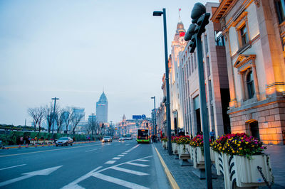 City street at dusk