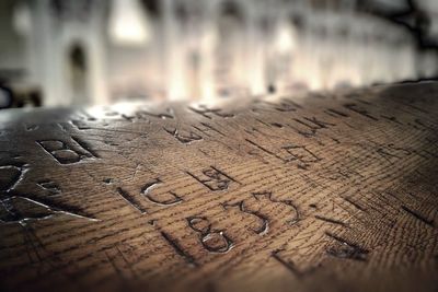 Close-up of wooden surface