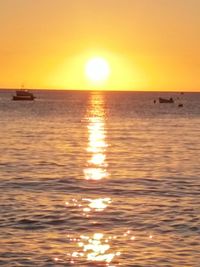 Scenic view of sunset over sea