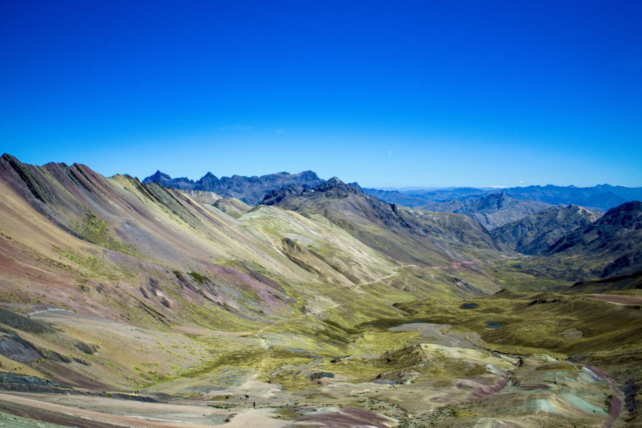 SCENIC VIEW OF MOUNTAIN AGAINST BLUE SKY