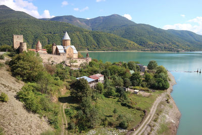 Ananuri medieval castle complex, a stunning landmark on the aragvi river bank, georgia