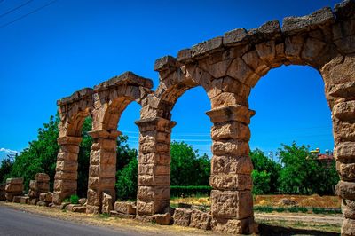 Old ruins against blue sky