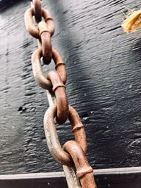 Close-up of rusty chain