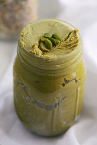 High angle view of food in jar on table