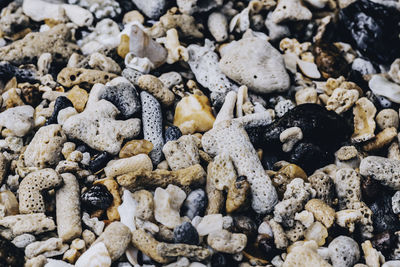 High angle view of stones