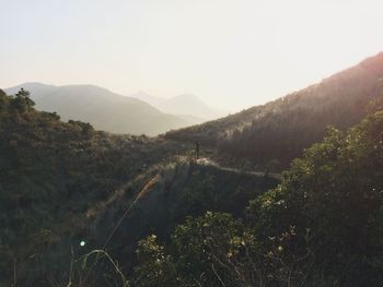 Scenic view of mountains against clear sky