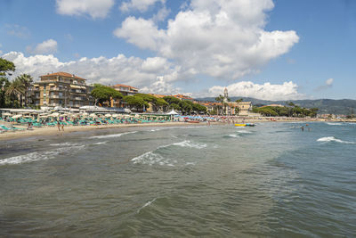 Scenic view of beach against sky