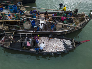 Fishing boats in nazirar tech, cox's bazar, bangladesh.