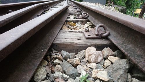 Close-up of railroad tracks