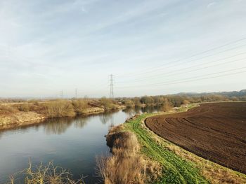 Scenic view of land against sky