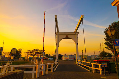 View of bridge at sunset