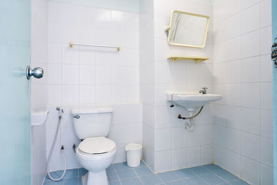 Interior of clean domestic bathroom