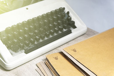 Close-up of open book on table