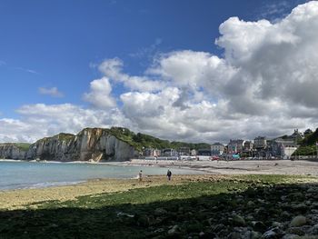 Scenic view of beach against sky