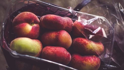 Close-up of apples in basket