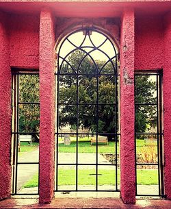 Closed gate of building