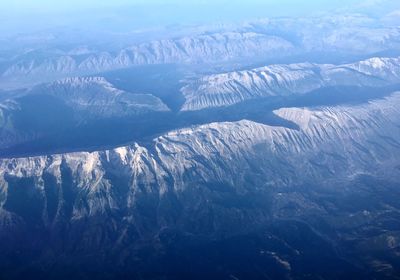 Aerial view of volcanic landscape