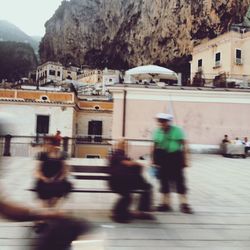 Man walking on road