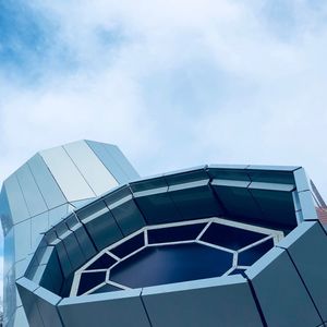 Low angle view of modern building against sky