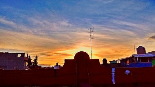 Buildings at sunset