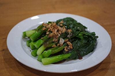 High angle view of meal served in plate