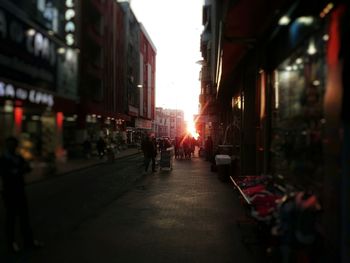 City street at sunset