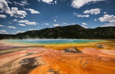 Grand prismatic spring in yellowstone national park